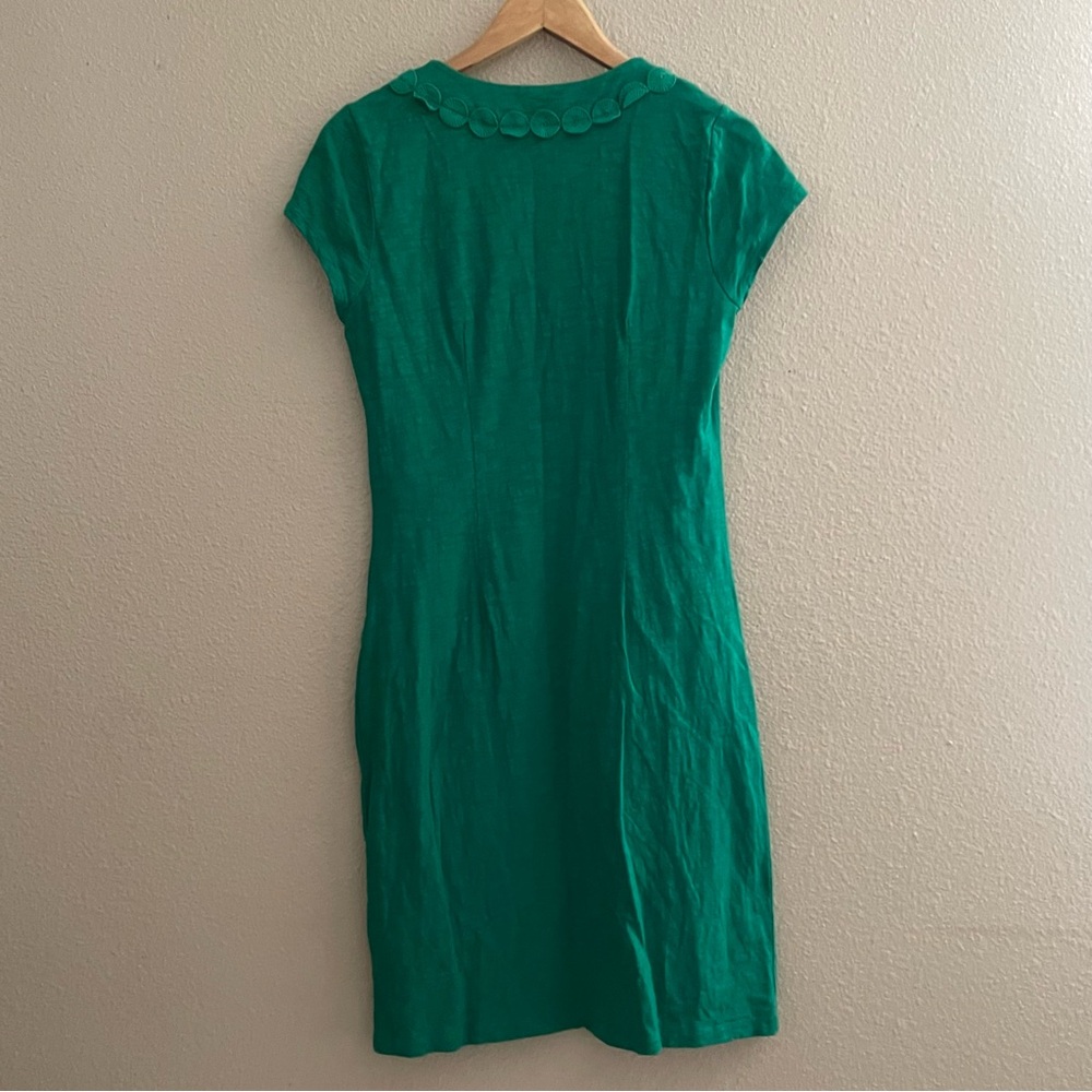 Boden Boden Saskia Jersey Trim Emerald Vibrant Green Midi Dress - Picture 5 of 14